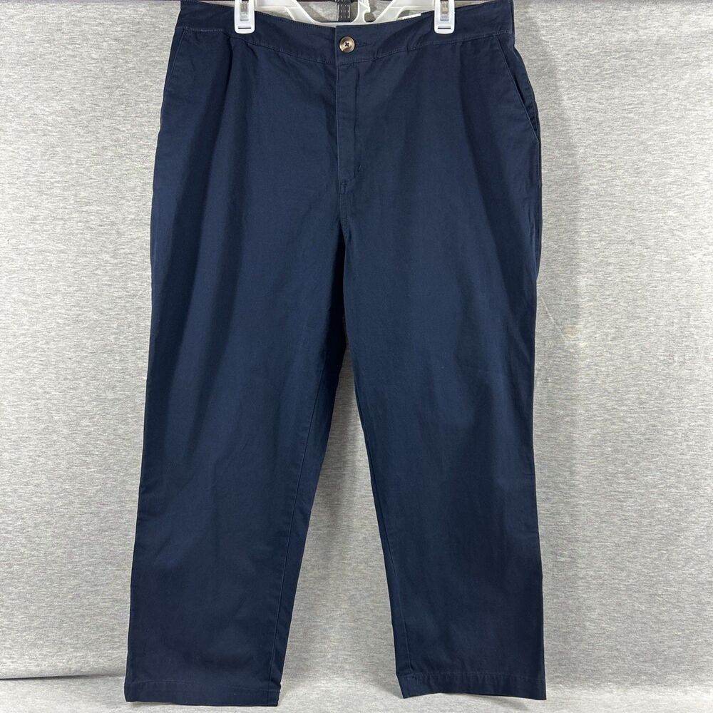 Style & Co Chino Table Straight Mid-Rise Elastic Waist Size 16 Blue